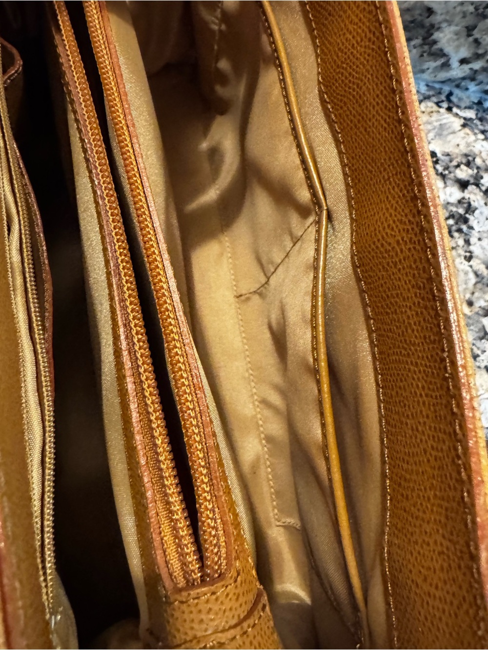 Made in Italy Nordstrom Tan Genuine Leather Tote with Circular Metal Accent - Picture 10 of 14